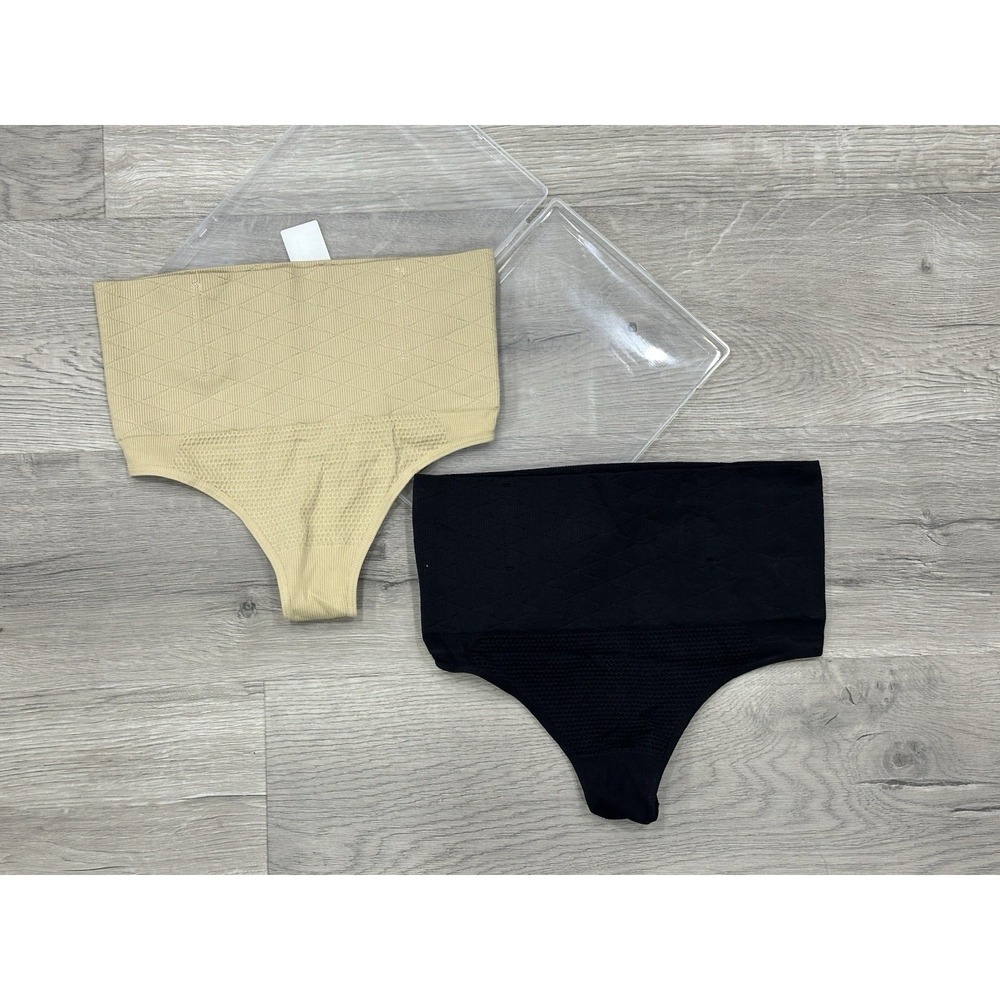 Women's Tummy Control Thong Shapewear High Waist Shaping Panties XL 2-Pack